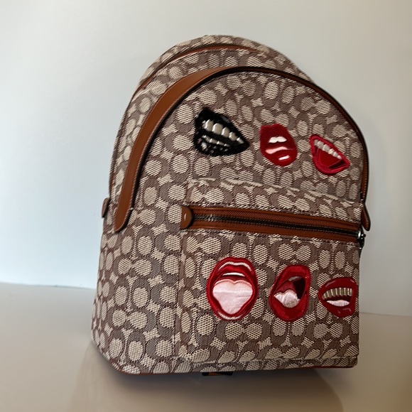 NWT Coach X Tom Wesselmann Charter Backpack Signature Textile Jacquard Purse Bag - Picture 4 of 12